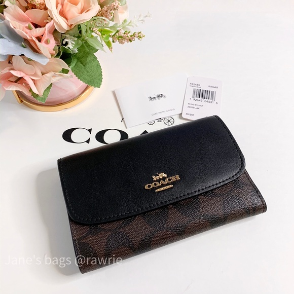 New Coach Signature Medium Envelope Trifold Wallet - Picture 1 of 3